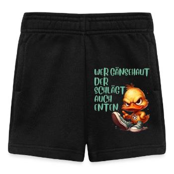 Entenkostüm WER GÄNSEHAUT DER SCHLÄGT AUCH - Baby Shorts - Schwarz - Vorne