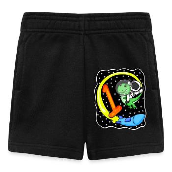 Zahl 1 Nummer Eins - Dinosaurier Motiv - Baby Shorts - Schwarz - Vorne