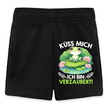 Froschkostüm KÜSS MICH ICH BIN VERZAUBERT - Baby Shorts - Schwarz - Vorne