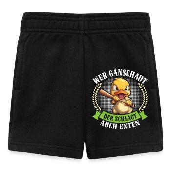 Karneval Party WER GÄNSEHAUT DER SCHLÄGT AUCH - Baby Shorts - Schwarz - Vorne