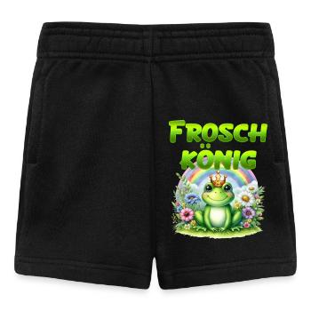 FROSCHKÖNIG Lustiges Karneval Frosch Kostüm - Baby Shorts - Schwarz - Vorne