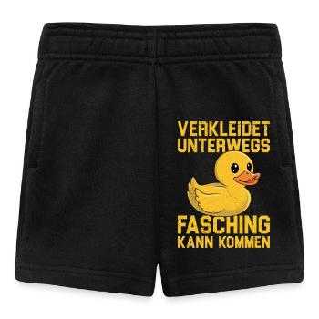 Faschings Ente VERKLEIDET UNTERWEGS FASCHING KOMM - Baby Shorts - Schwarz - Vorne