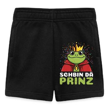 Froschkostüm SCHBIN DA PRINZ Lustiges Faschings - Baby Shorts - Schwarz - Vorne