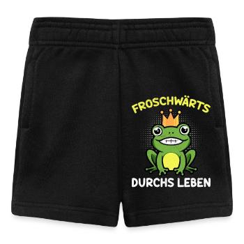 Faschings Kostüm FROSCHWÄRTS DURCHS LEBEN Lustig - Baby Shorts - Schwarz - Vorne