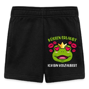 Faschings Party KÜSSEN ERLAUBT BIN VERZAUBERT - Baby Shorts - Schwarz - Vorne
