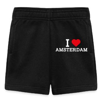 I love Amsterdam Heart Flag Netherland Wortspiel cool - Baby Shorts - Schwarz - Vorne
