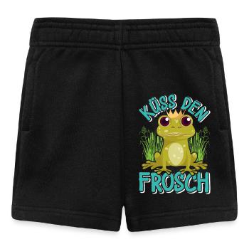 Karneval Kostüm Party KÜSS DEN FROSCH Lustiges - Baby Shorts - Schwarz - Vorne