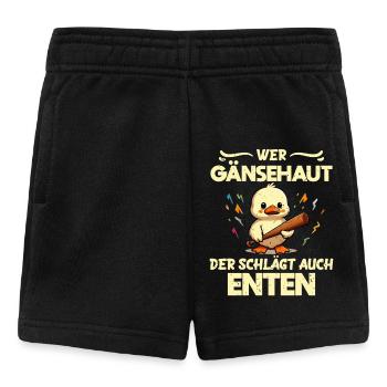 Faschingskostüm WER GÄNSEHAUT DER SCHLÄGT AUCH - Baby Shorts - Schwarz - Vorne