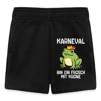 KARNEVAL BIN EIN FROSCH MIT KRONE Lustiges Frosch - Baby Shorts - Schwarz - Vorne