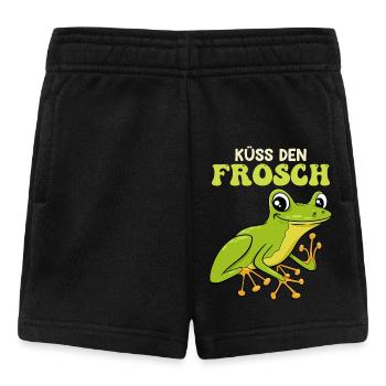 Froschkostüm KÜSS DEN FROSCH Lustiges Faschings - Baby Shorts - Schwarz - Vorne