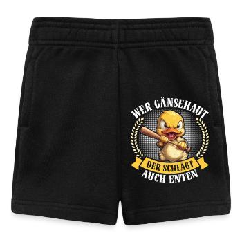 Karneval Party WER GÄNSEHAUT DER SCHLÄGT AUCH - Baby Shorts - Schwarz - Vorne