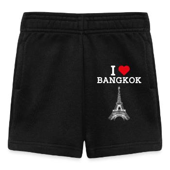 J’aime Bangkok Coeur Drapeau Thaïlande Tour Eiffel - Short Bébé - noir - Devant