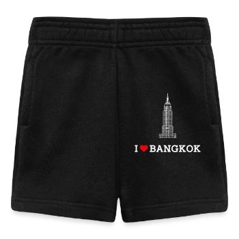 I love Bangkok Herz Flaggenstaat Thailand Liebhaber Wortspiel - Baby Shorts - Schwarz - Vorne