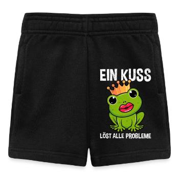 Karneval Party EIN KUSS LÖST ALLE PROBLEME - Baby Shorts - Schwarz - Vorne