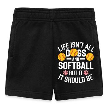 Softball Dire Chiens Drôle Softball Cadeau - Short Bébé - noir - Devant