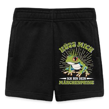 Froschkostüm KÜSS MICH BIN EIN MÄRCHENPRINZ - Baby Shorts - Schwarz - Vorne