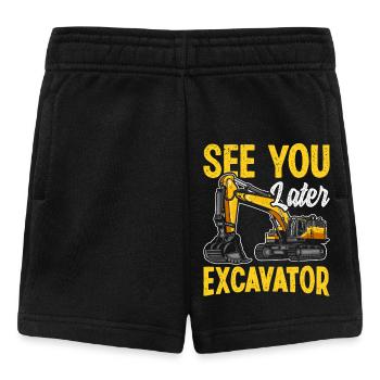 See You Later Excavator Construction Humor Design - Baby Shorts - black - Front