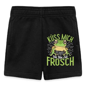 Karneval Party Frosch KÜSS MICH BIN EIN FROSCH - Baby Shorts - Schwarz - Vorne