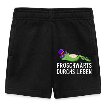 Faschings Kostüm FROSCHWÄRTS DURCHS LEBEN Lustig - Baby Shorts - Schwarz - Vorne