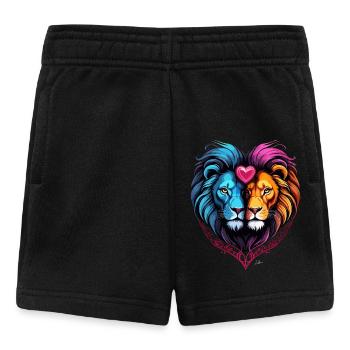 Liebe Valentinstag Löwe - Baby Shorts - Schwarz - Vorne
