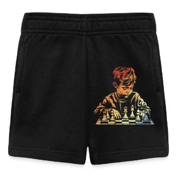 Vintage Schach Junge - Baby Shorts - Schwarz - Vorne