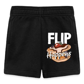 Pancakes Flip Happens Amusant Petit déjeuner - Short Bébé - noir - Devant