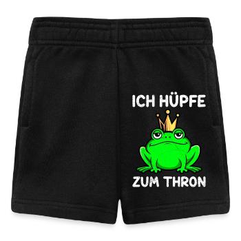 Karneval Frosch ICH HÜPFE ZUM THRON Lustiges - Baby Shorts - Schwarz - Vorne