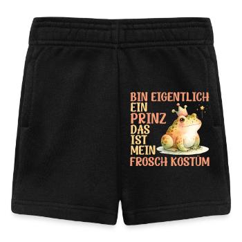 Karneval Frösche BIN EIGENTLICH EIN PRINZ FROSCH - Baby Shorts - Schwarz - Vorne