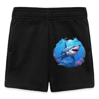 Weiße Haie Weißer Hai - Baby Shorts - Schwarz - Vorne