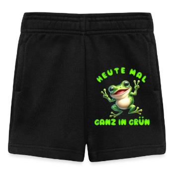 Froschkostüm HEUTE MAL GANZ IN GRÜN Lustiges - Baby Shorts - Schwarz - Vorne
