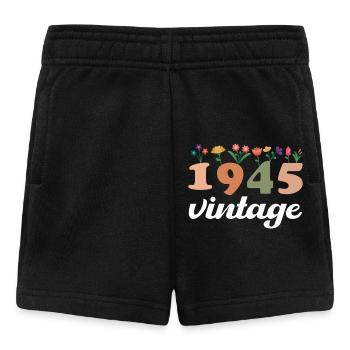 80 Années Vintage 1945 Anniversaire Femmes - Short Bébé - noir - Devant