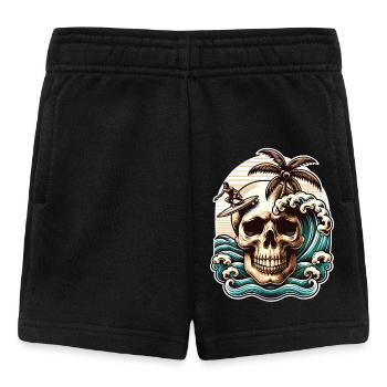 Surfing Surfer skull - Baby Shorts - black - Front