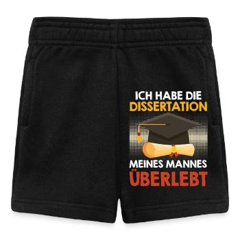 Doktortitel DOKTORARBEIT MEINES MANNES ÜBERLEBT - Baby Shorts - Schwarz - Vorne