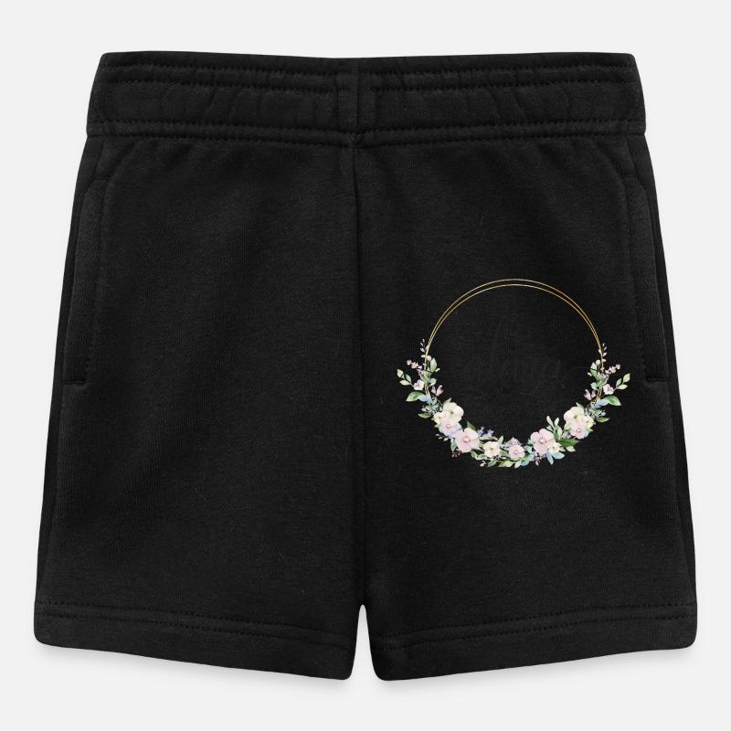 Alara ! Nom : Floral - Short Bébé - noir