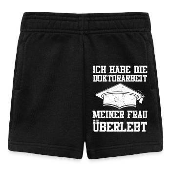 Ehemann HABE DIE DOKTORARBEIT MEINER FRAU ÜBERLEBT - Baby Shorts - Schwarz - Vorne
