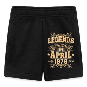April 1976 Birthday Legend - Baby Shorts - black - Front