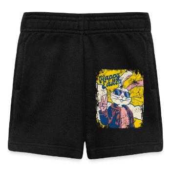Happy Easter - Cool Easter Bunny - Easter Egg - Baby Shorts - black - Front