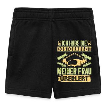 Ehemann HAB DIE DOKTORARBEIT MEINER FRAU ÜBERLEBT - Baby Shorts - Schwarz - Vorne