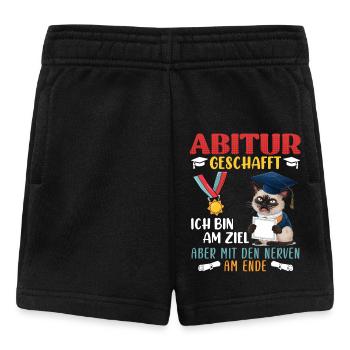 ABITUR GESCHAFFT AM ZIEL ABER NERVLICH AM ENDE - Baby Shorts - Schwarz - Vorne
