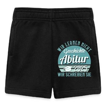 Abitur WIR LERNEN NICHT ABITUR 2025 Lustiges - Baby Shorts - Schwarz - Vorne