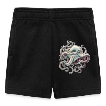 Pieuvre fantaisiste à l’expression rêveuse - Short Bébé - noir - Devant