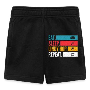Eat Sleep Lindy Hop Repeat for Swing Dancers - Baby Shorts - black - Front