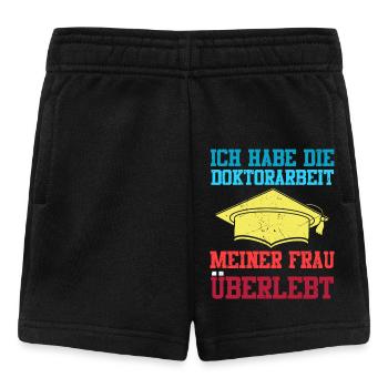Ehemann HABE DIE DOKTORARBEIT MEINER FRAU ÜBERLEBT - Baby Shorts - Schwarz - Vorne
