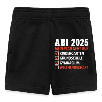 ABI 2025 MEIN PLAN GEHT AUF WELTHERRSCHAFT Lustig - Baby Shorts - Schwarz - Vorne