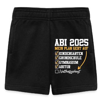 ABI 2025 MEIN PLAN GEHT AUF Abiturient Lustiges - Baby Shorts - Schwarz - Vorne