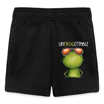 Cool frog with glasses and pun statement - Baby Shorts - black - Front