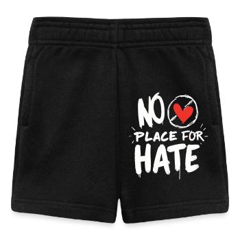 No Place for Hate Friedensbotschaft gegen Hass - Baby Shorts - Schwarz - Vorne