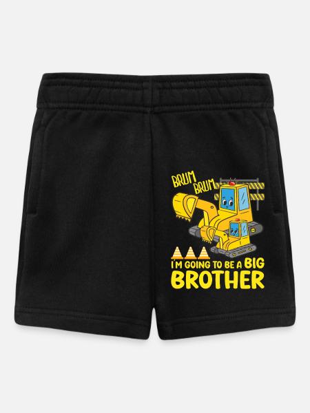 Gravemaskine Barn Klar Til At Blive Storebror - Shorts til baby - sort