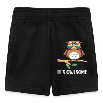 hibou amoureux des animaux hiboux - Short Bébé - noir - Devant