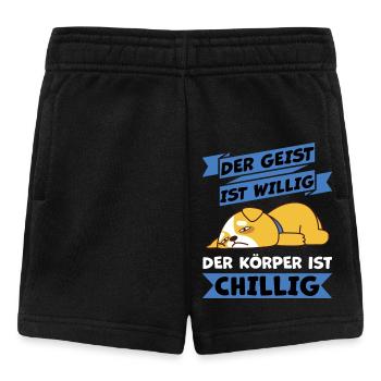 körper chillig haha ich piss mich - Baby Shorts - Schwarz - Vorne